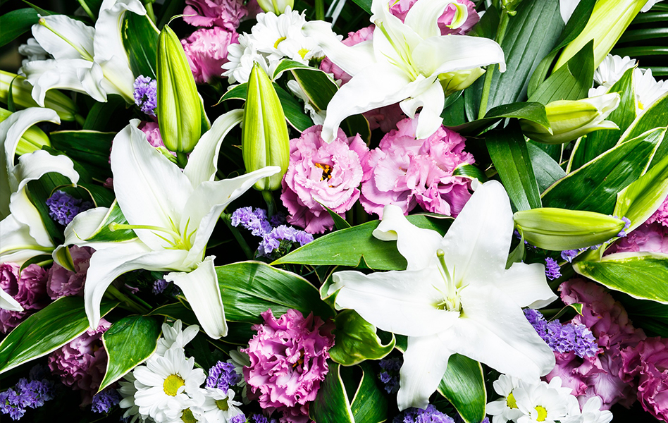 イメージ：生花のみの祭壇で技術的にも素晴らしく心に残る物でした