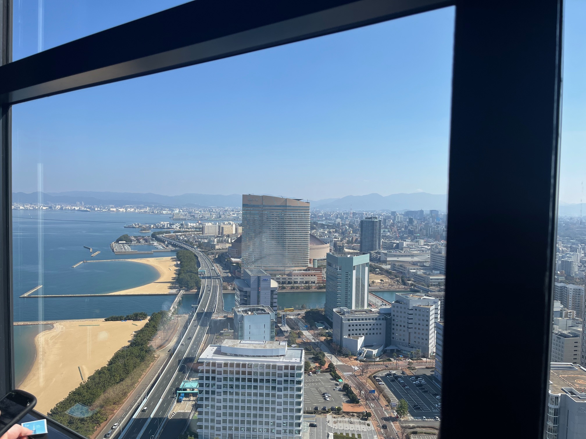福岡タワー　エレベーターからの景色